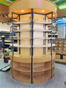 智豪华昌超市包柱货架方形圆形围柱钢木货架