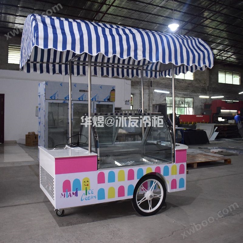 冰友多功能流动冰淇淋车雪糕车冰棍展示柜车户外售卖小吃车摆摊车(图7)