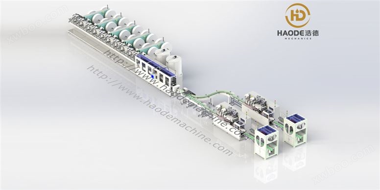 HD-5600H-20 全伺服二十道（30-120片、双包装机、双贴盖机）高速湿巾机（每分钟120包）