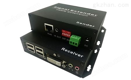 DVI+USB2.0+双向音频+双向RS232+红外 无压缩高速KVM延长器 (YK-IPD120-4USB)